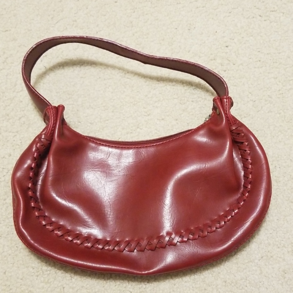 Leather burgundy purse